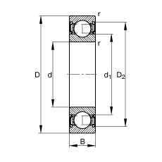 S 61906-2RSR, (j) DIN 625-1 ˜ʵҪߴ, ɂȴܷ